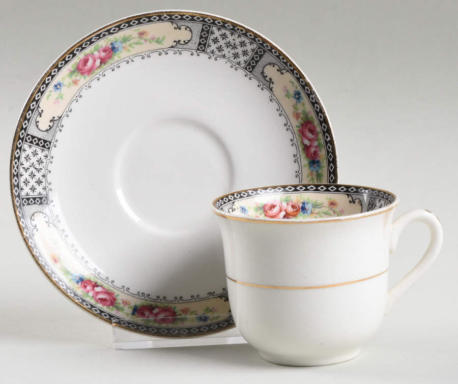 Harvard Flat Demitasse Cup & Saucer Set by Grindley-1