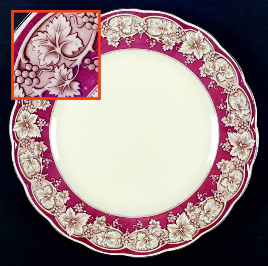 Hampton Vine Maroon Dinner Plate by Grindley-1