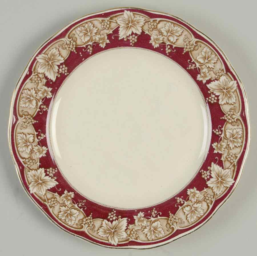 Hampton Vine Maroon Bread & Butter Plate by Grindley-1