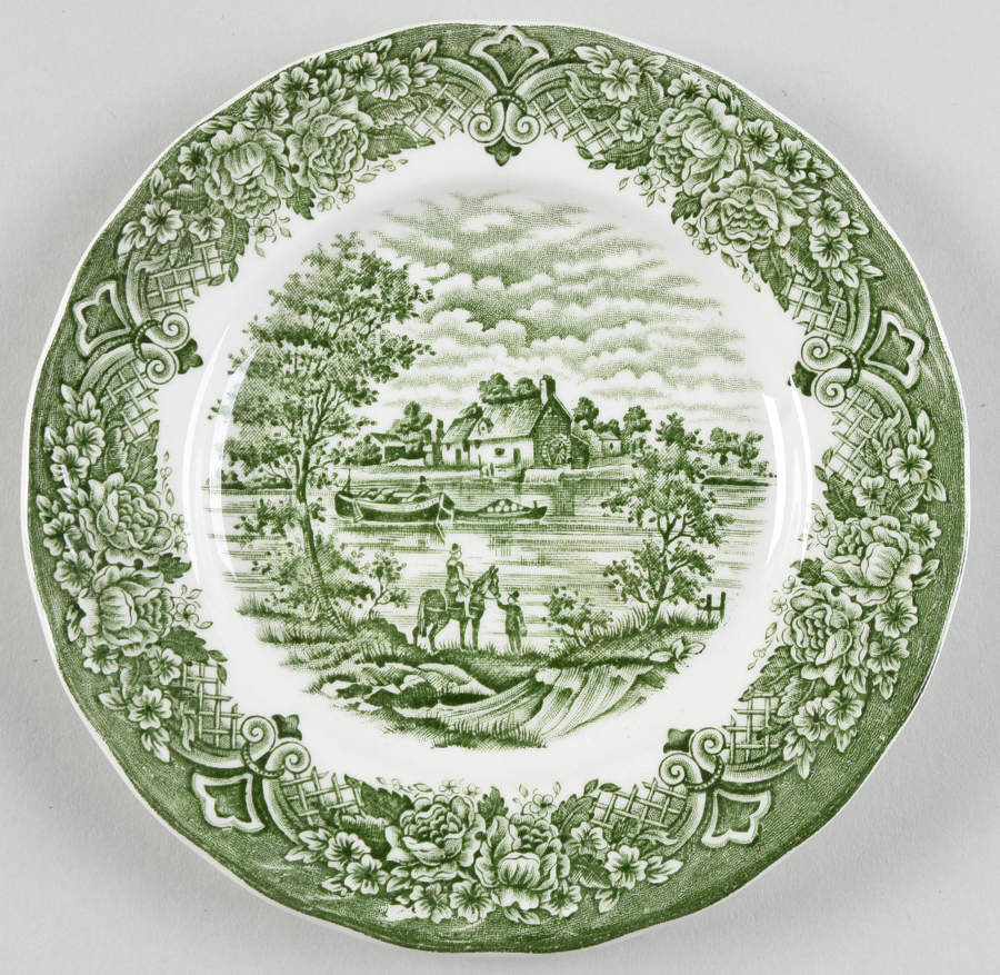 Homeland Green Dessert/Pie Plate by Grindley-1