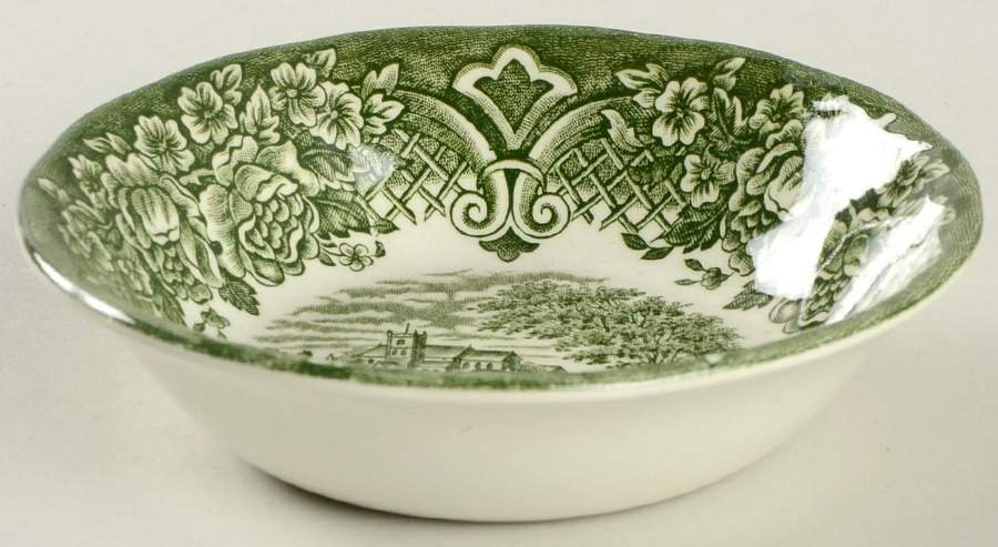 Homeland Green Fruit/Dessert (Sauce) Bowl by Grindley-1