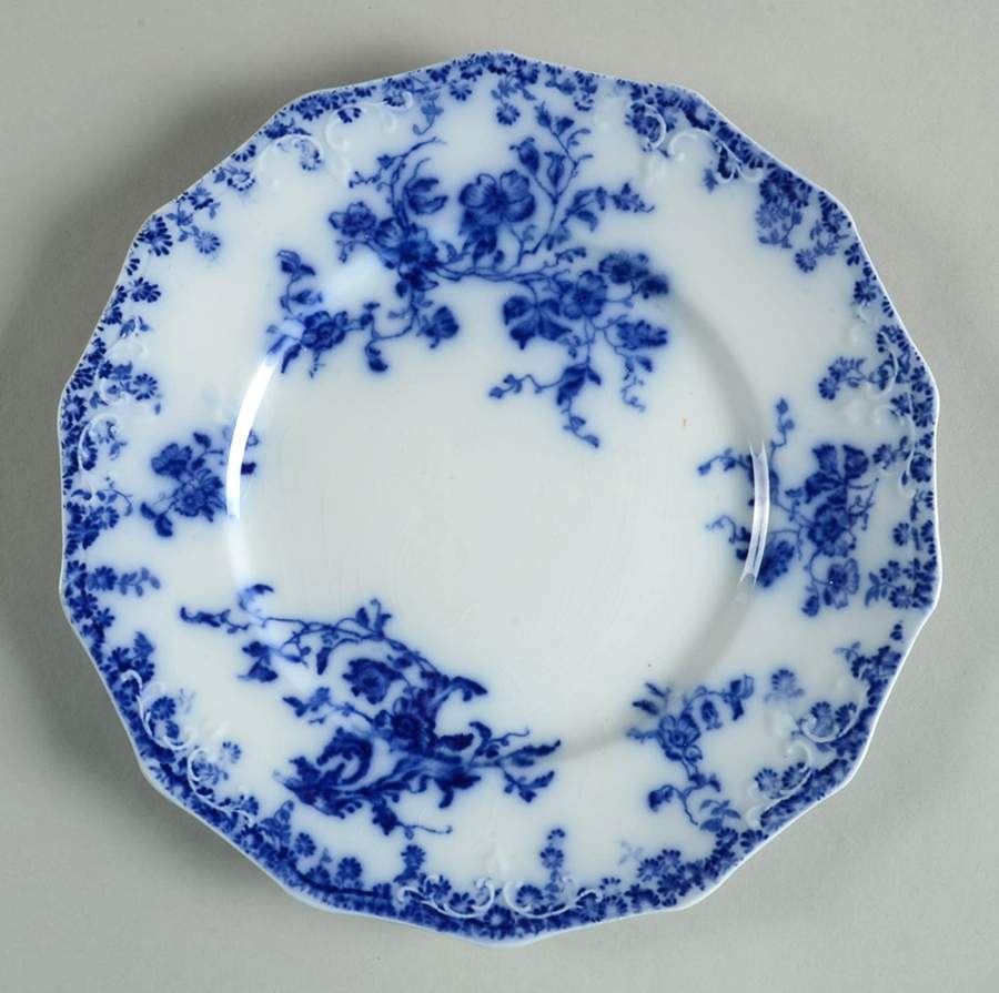 Janette (Flow Blue) Salad Plate by Grindley-1