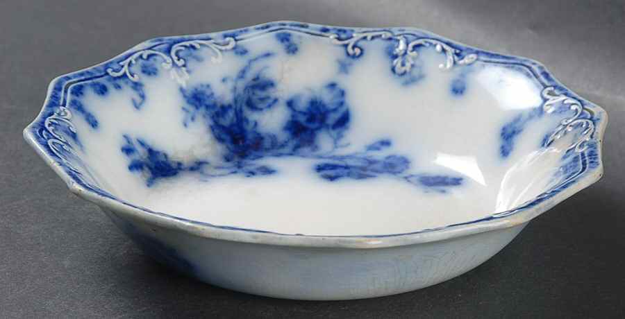 Janette (Flow Blue) Fruit/Dessert (Sauce) Bowl by Grindley-1