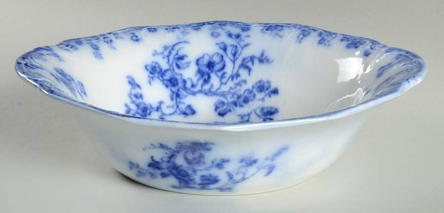 Janette (Flow Blue) 9" Round Vegetable Bowl by Grindley-1