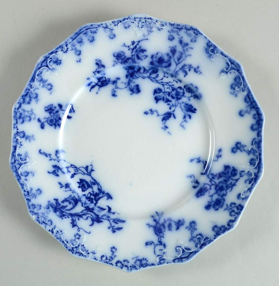 Janette (Flow Blue) Luncheon Plate by Grindley-1