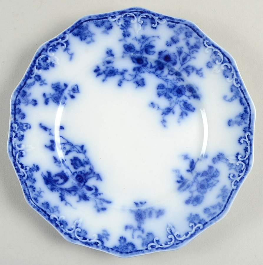 Janette (Flow Blue) Bread & Butter Plate by Grindley-1