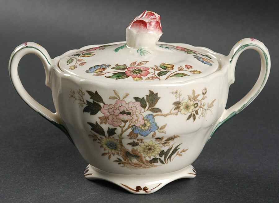 Lorraine Sugar Bowl & Lid by Grindley-1