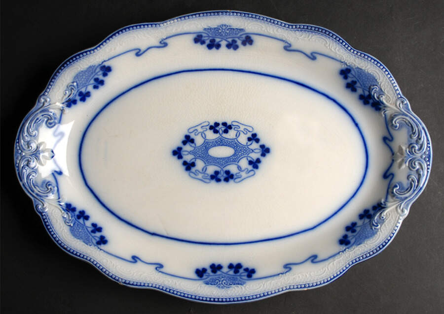 Lorne (Flow Blue) 16" Oval Serving Platter by Grindley-1