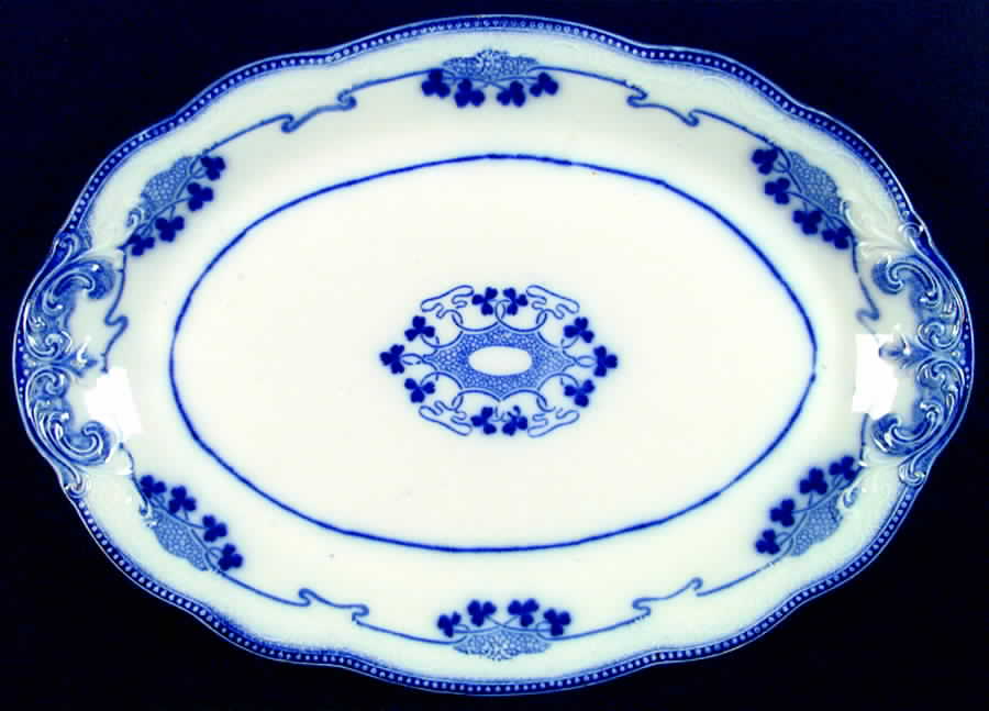 Lorne (Flow Blue) 18" Oval Serving Platter by Grindley-1