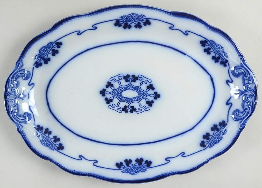 Lorne (Flow Blue) 14" Oval Serving Platter by Grindley-1