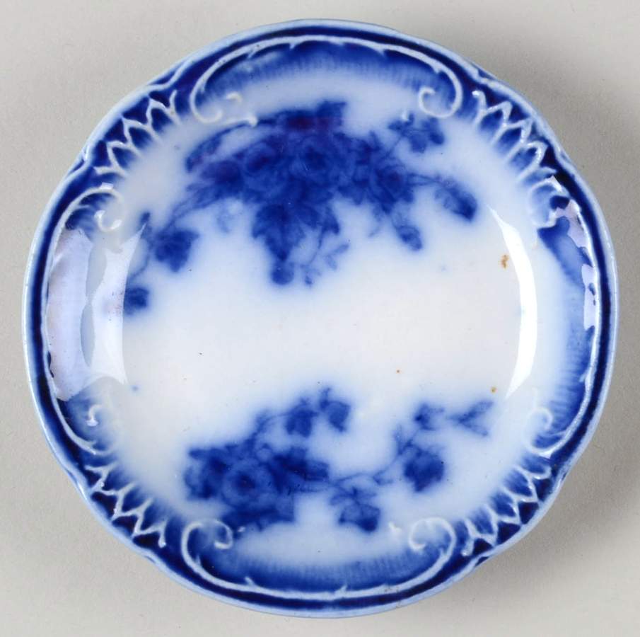 Marechal Neil (Flow Blue, No Gold) Butter Pat by Grindley-1