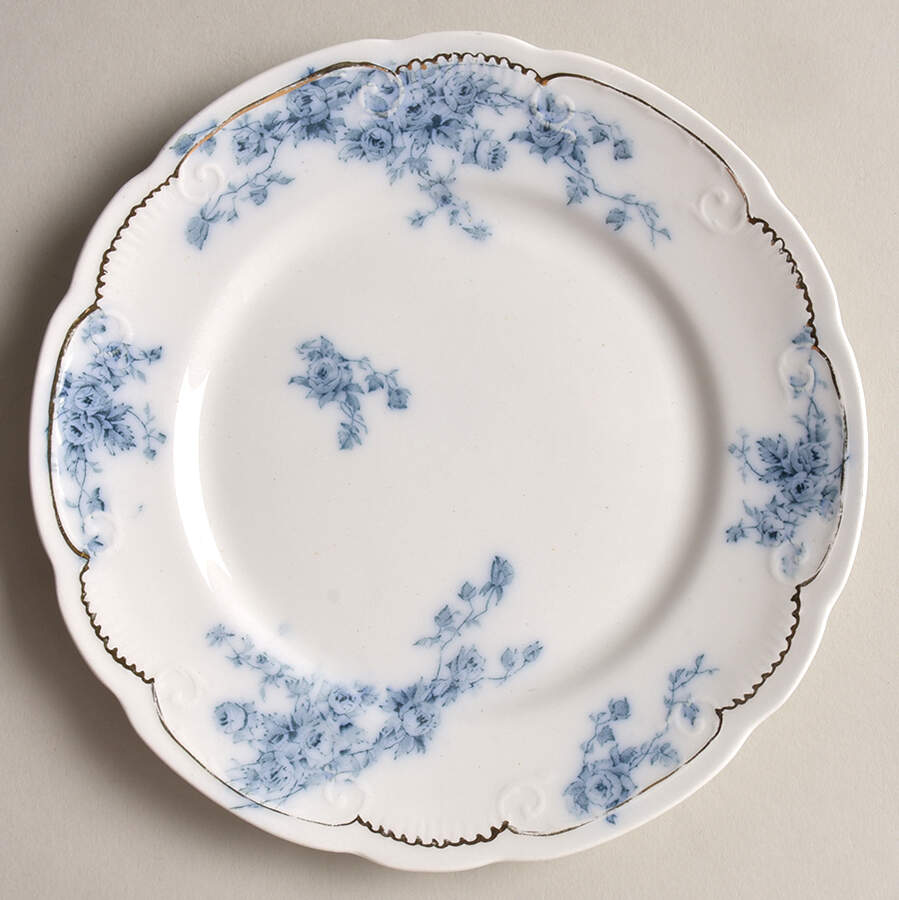 Marechal Neil (Flow Blue, Gold) Salad Plate by Grindley-1