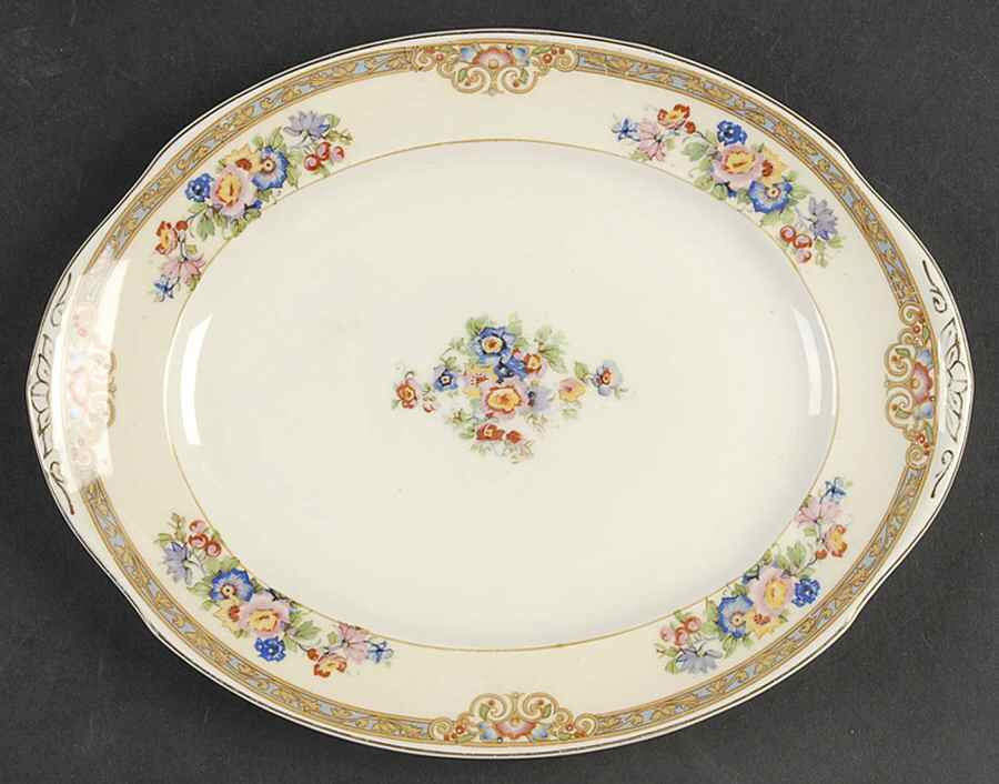 Marjorie 10" Oval Serving Platter by Grindley-1