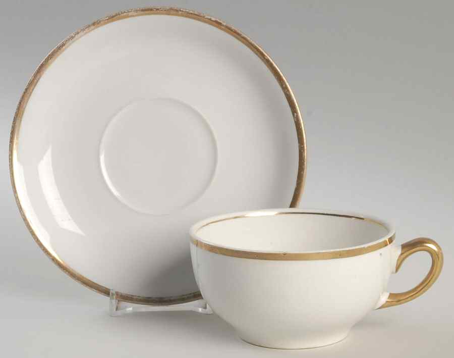 The Marengo (Off White) Flat Cup & Saucer Set by Grindley-1