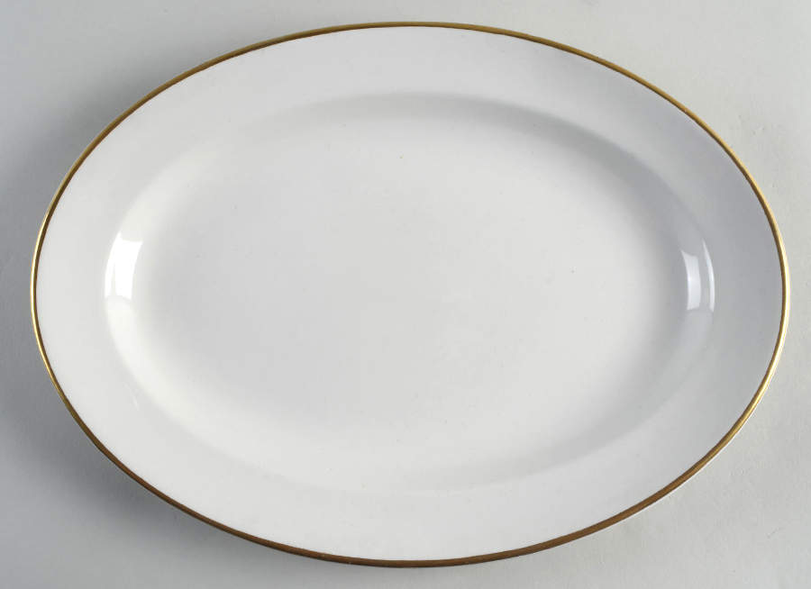 The Marengo (White) 13" Oval Serving Platter by Grindley-1