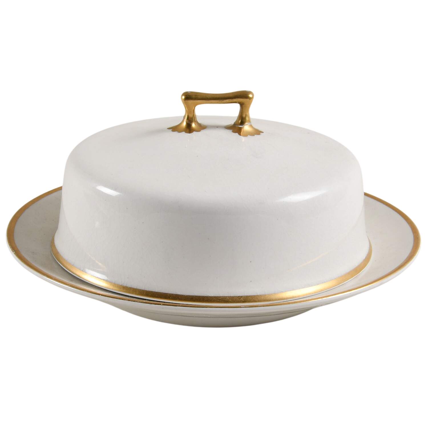 The Marengo (White) Round Covered Butter by Grindley-1