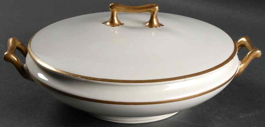 The Marengo (White) Round Covered Vegetable by Grindley-1