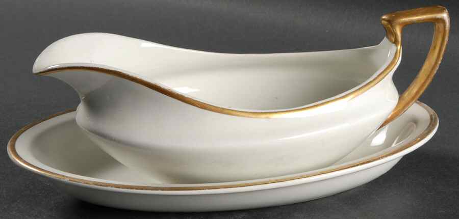 The Marengo (White) Gravy Boat & Underplate by Grindley-1