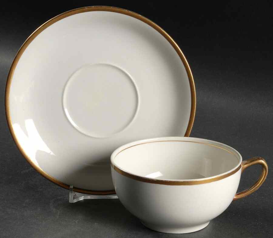 The Marengo (White) Flat Cup & Saucer Set by Grindley-1