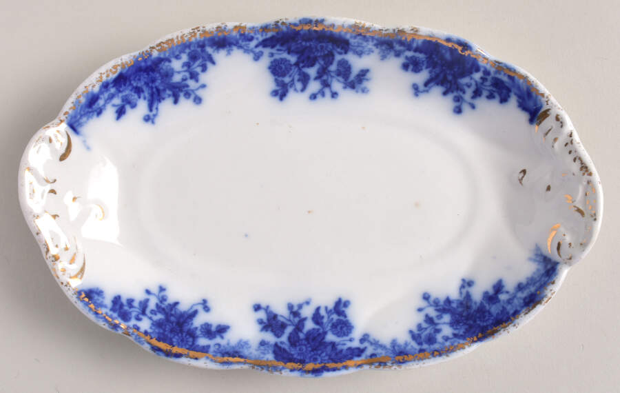 Marguerite (Flow Blue) Underplate for Gravy Boat by Grindley-1