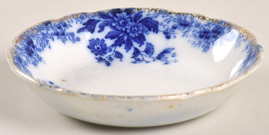 Marguerite (Flow Blue) Fruit/Dessert (Sauce) Bowl by Grindley-1