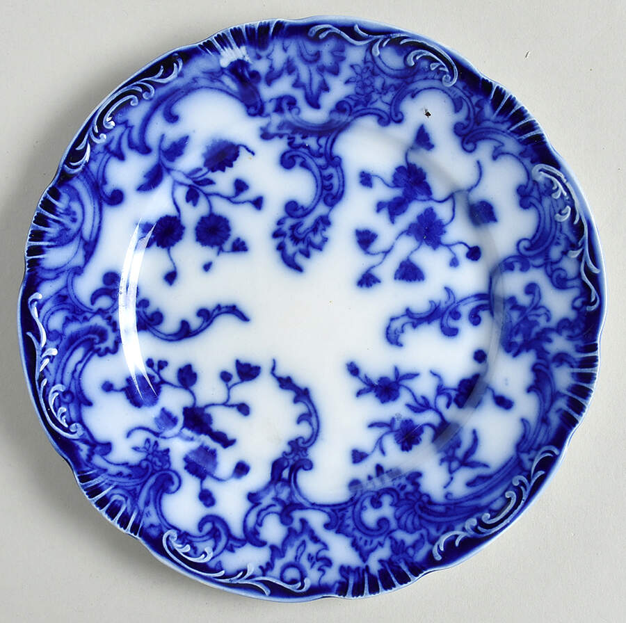 Marie (Flow Blue) Bread & Butter Plate by Grindley-1
