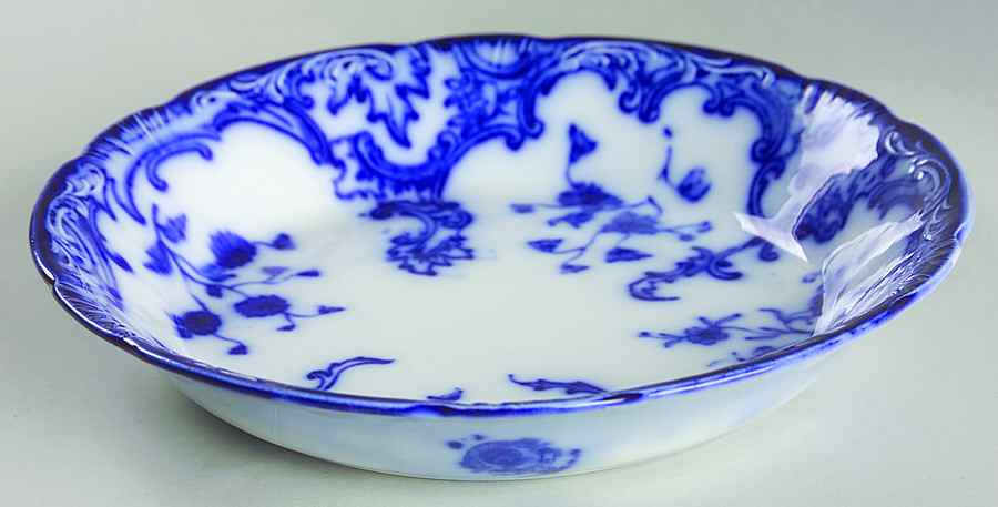 Marie (Flow Blue) Coupe Soup Bowl by Grindley-1