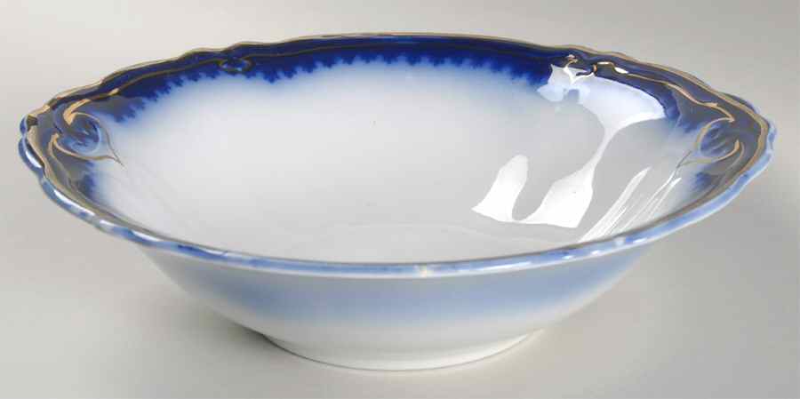 The Marquis (Flow Blue with Gold) 9" Round Vegetable Bowl by Grindley-1