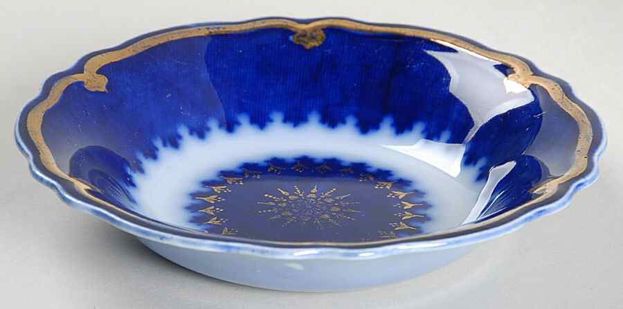 The Marquis (Flow Blue with Gold) Fruit/Dessert (Sauce) Bowl by Grindley-1