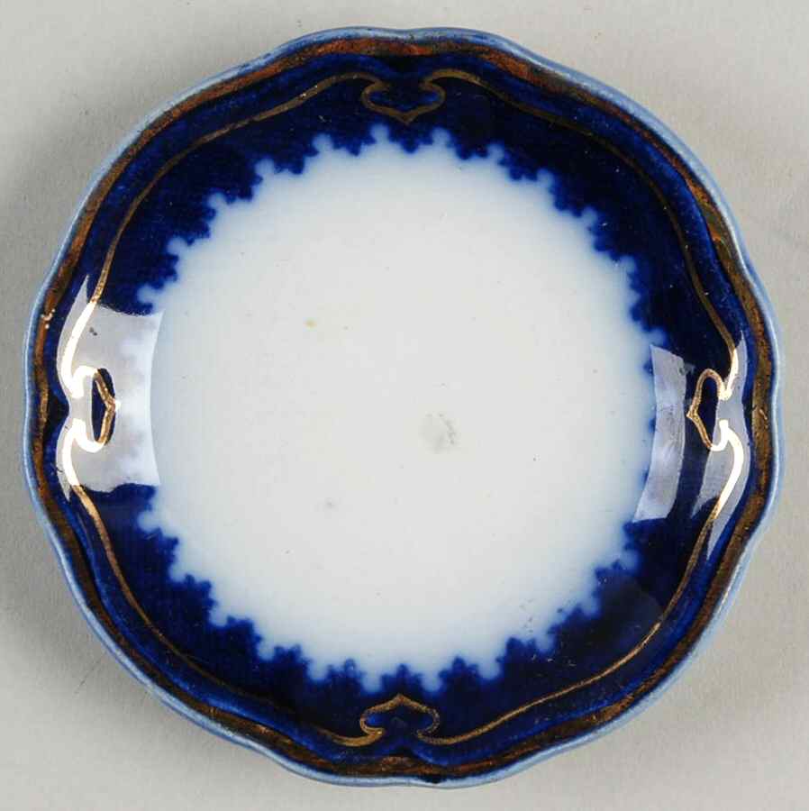 The Marquis (Flow Blue with Gold) Butter Pat by Grindley-1