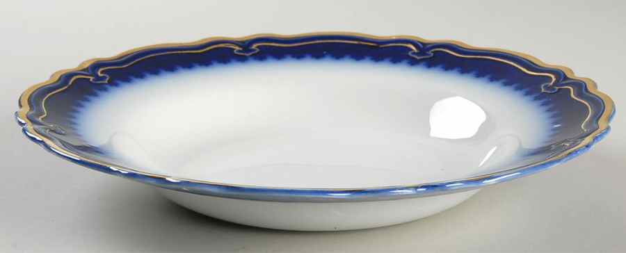 The Marquis (Flow Blue with Gold) Large Rim Soup Bowl by Grindley-1