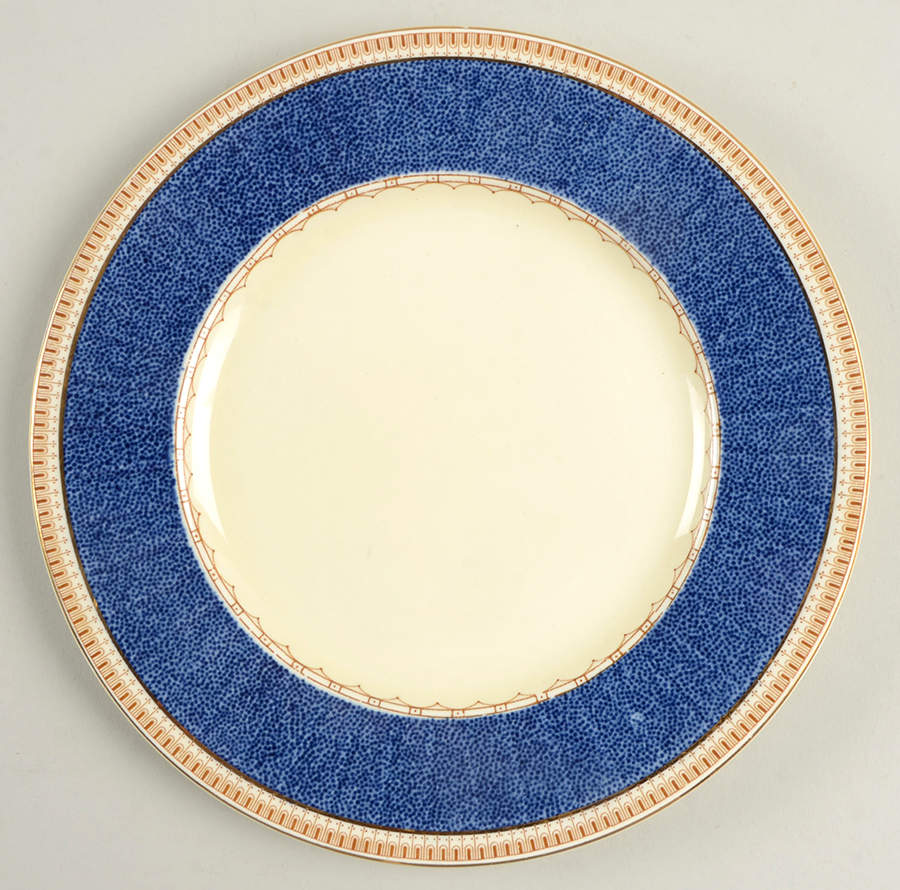 Melrose (Wide Blue Rim, Smooth) Salad Plate by Grindley-1