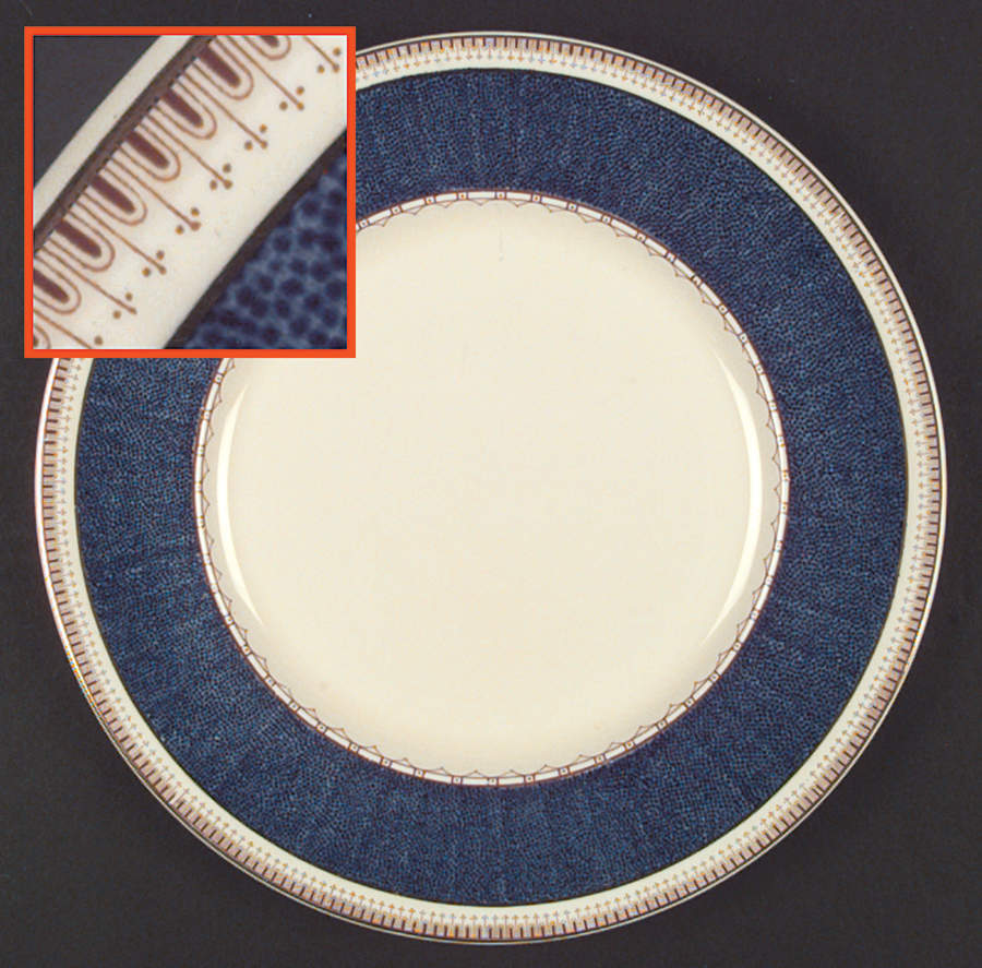 Melrose (Wide Blue Rim, Smooth) Dinner Plate by Grindley-1