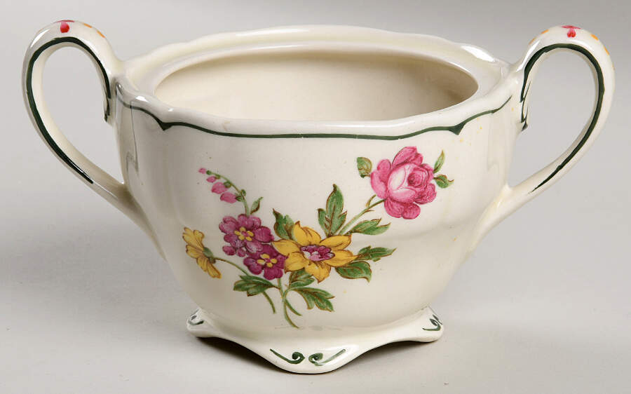 Melrose Rose Floral (Marlborough) Sugar Bowl No Lid by Grindley-1