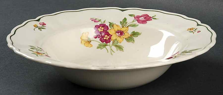 Melrose Rose Floral (Marlborough) Rim Soup Bowl by Grindley-1