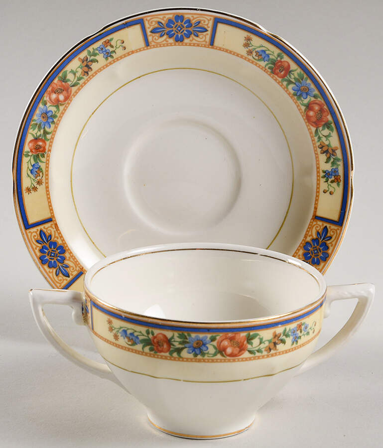 Mignon Flat Bouillon Cup & Saucer by Grindley-1