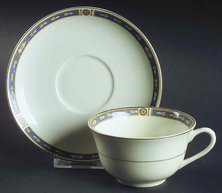 Monmouth (Smooth Edge) Flat Cup & Saucer Set by Grindley-1