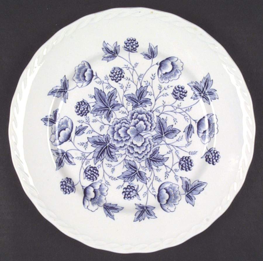 Old Chelsea Blue (White Background) Dinner Plate by Grindley-1