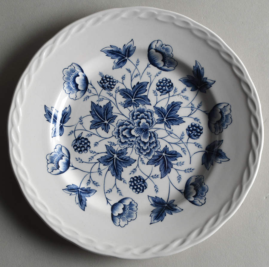 Old Chelsea Blue (White Background) Dessert/Pie Plate by Grindley-1