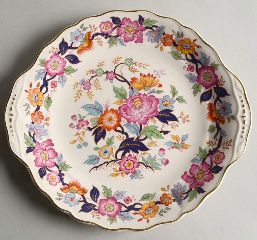 Old China Handled Cake Plate by Grindley-1