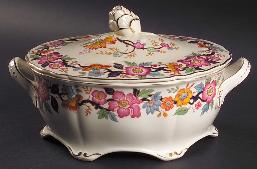 Old China Round Covered Vegetable by Grindley-1