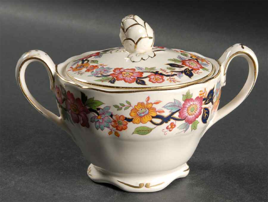 Old China Sugar Bowl & Lid by Grindley-1