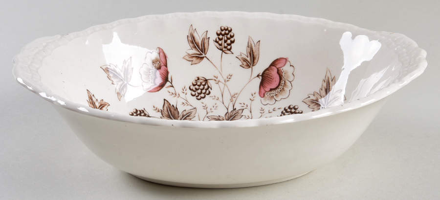 Old Chelsea Multicolor (Cream Background) 9" Oval Vegetable Bowl by Grindley-1