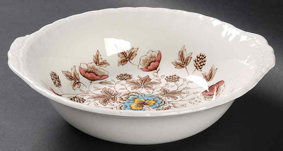 Old Chelsea Multicolor (Cream Background) 8" Round Vegetable Bowl by Grindley-1