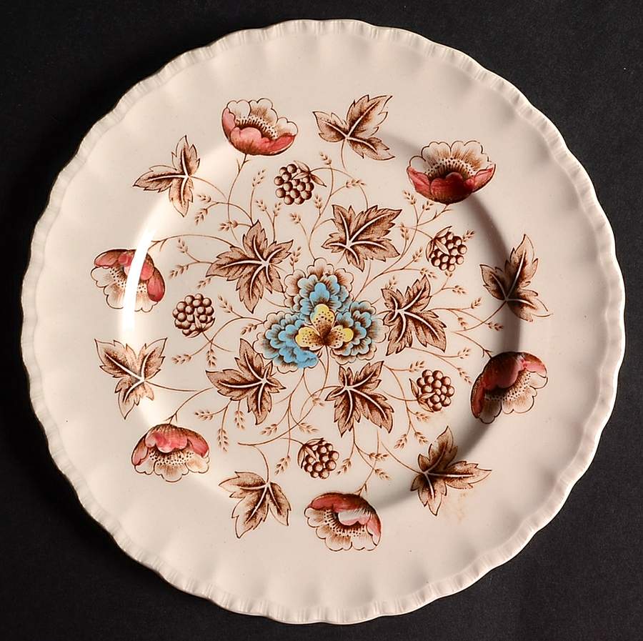 Old Chelsea Multicolor (Cream Background) Dessert/Pie Plate by Grindley-1