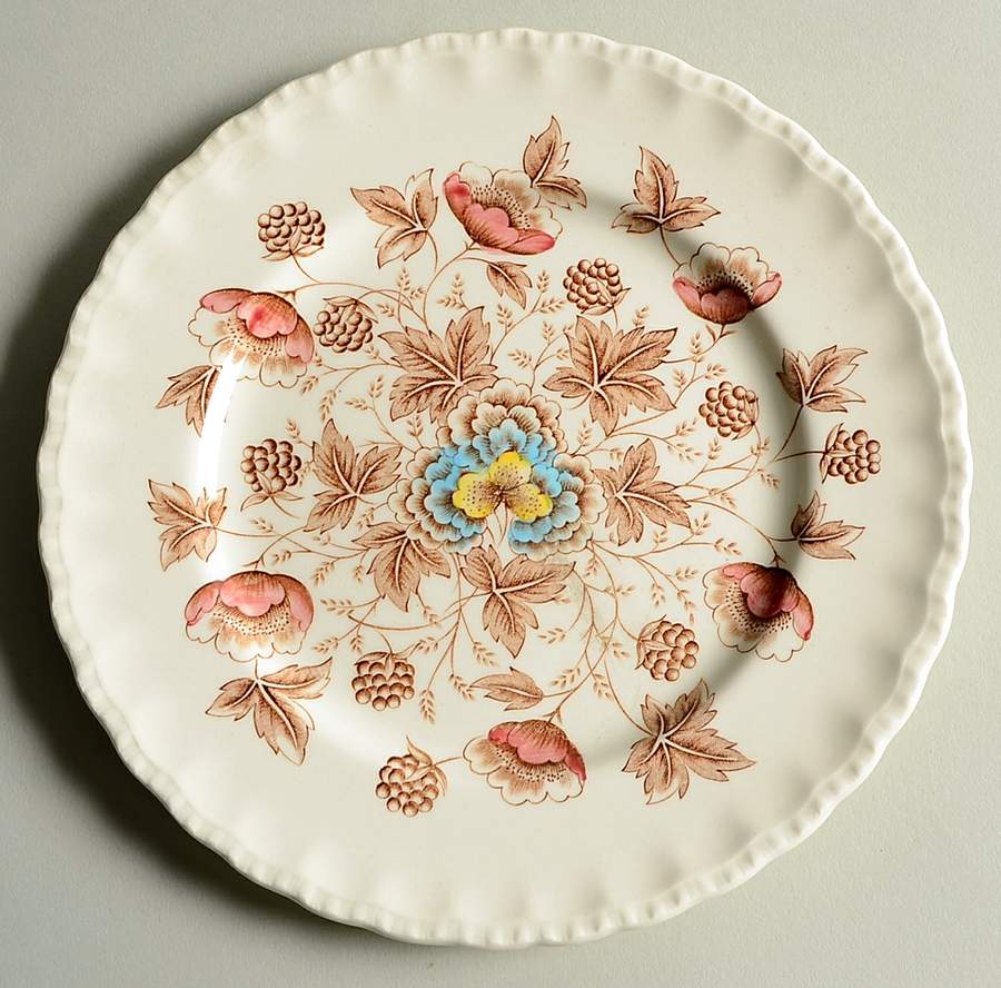 Old Chelsea Multicolor (Cream Background) Salad Plate by Grindley-1