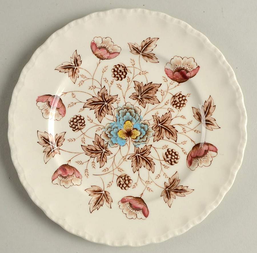 Old Chelsea Multicolor (Cream Background) Bread & Butter Plate by Grindley-1