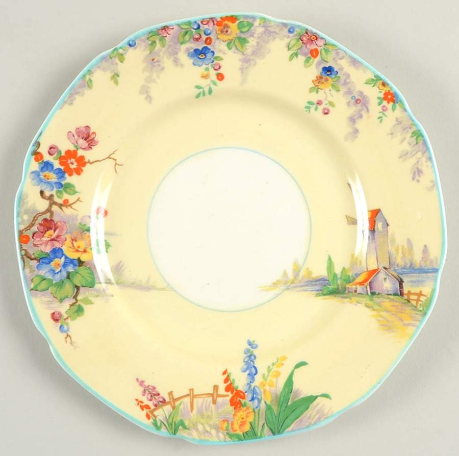 The Old Mill Dessert/Pie Plate by Grindley-1