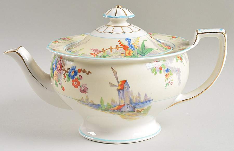 The Old Mill Teapot & Lid by Grindley-1
