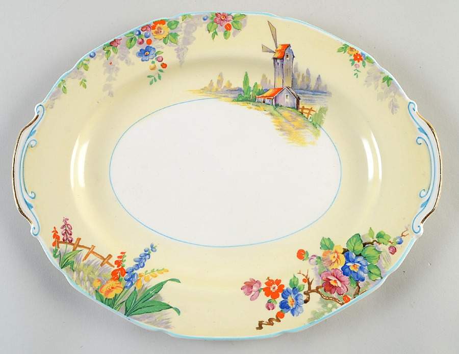 The Old Mill 12" Oval Serving Platter by Grindley-1